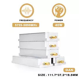  40W 5725-5850MHz 5.8g GaN Anti Drone Jammer Amplifier Module Fpv Interference for Unmanned Aircraft Defense and Signal Blockage
            