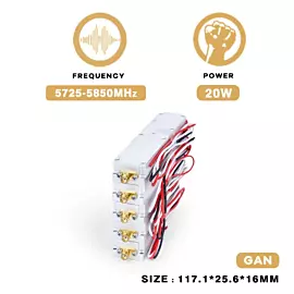  Anti Fpv Jammer GaN Module Signal Blocking System Device for 20W 5725-5850MHz
            