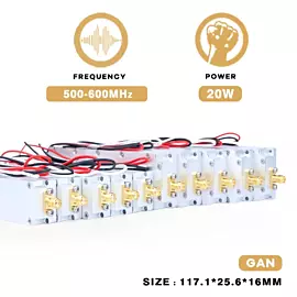  Factory Direct 500-600MHz 20W Anti Uav Drones Interceptor Module Dji Drone GPS Signal Jammer Blocker with GaN
            