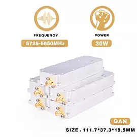  30W 5725-5850MHz Anti Fpv Drone Security Protection Customized GaN Anti-Drone Module for Fpv Detector
            