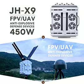  9 Channel 600-1050MHz 1.2g 1.5g 2.4G 5.2g 5.8g 450W Uav Fpv Drone Jammer Defence Device System Signal Jamming Blocking Anti Drone Module
            