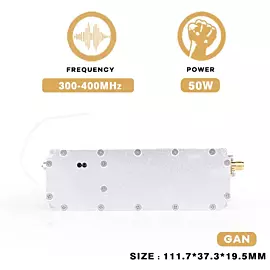  50W 300-400MHz Jamming System Interceptor RF Power Amplifier Module for Anti-Drone Fpv Uav C-Uas Shielding
            