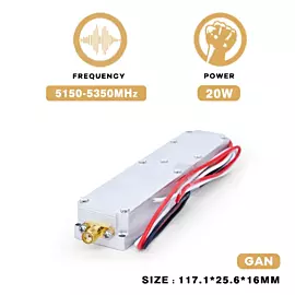  20W 5150-5350 GaN Anti Fpv Uav Drone Jamming Module Drone Jamming Device PA RF Power Amplifier C-Uas Solution for Drone
            