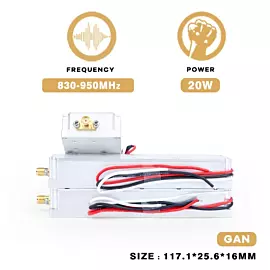  830-950MHz 20W Anti Uav Drones Signal Shielding GPS Blocking GaN Module for Anti-Drones Dji Fpv
            