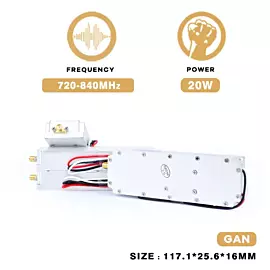  720-840MHz 20W Customizable Frequency Fpv Anti Drones Uav Dji Signals Jammer GaN Module for GPS Blocker
            