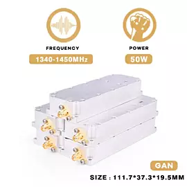 50W 1.4G Channel Long Range RF Communication Signal Power Amplification Anti Jammer 4G Mini GPS 1340-1450MHz Anti Drone Jammer Module
            