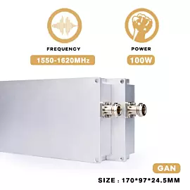  100W 1550-1620MHz Anti Fpv Drone Jaming Module Device with GaN Signal GPS Blocking
            