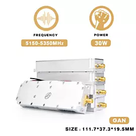  30W 5150-5350MHz Anti Drone Fpv Signal Shielding Jammer Module for Anti Dji GPS WiFi
            